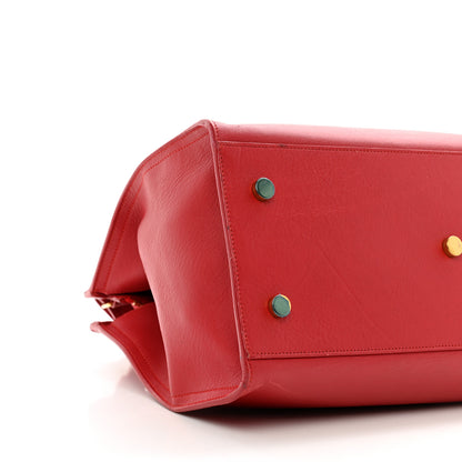 Saint Laurent Calfskin Small Monogram Cabas Lipstick Red 8 of 10