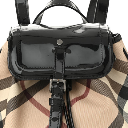 Burberry Patent Nova Check Backpack Black 8 of 14