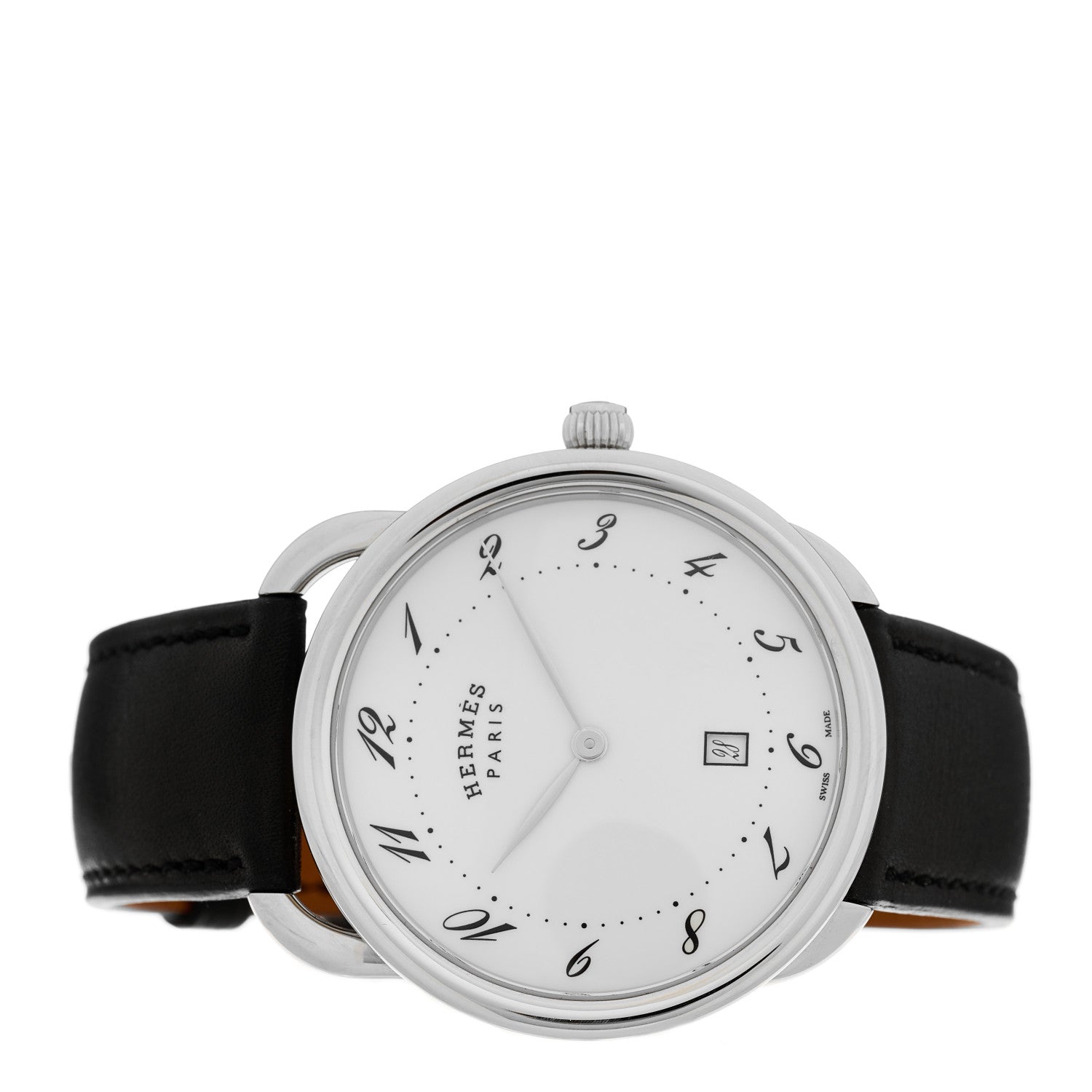 Hermes Stainless Steel Barenia 40mm Arceau Quartz Watch Noir 2 of 5