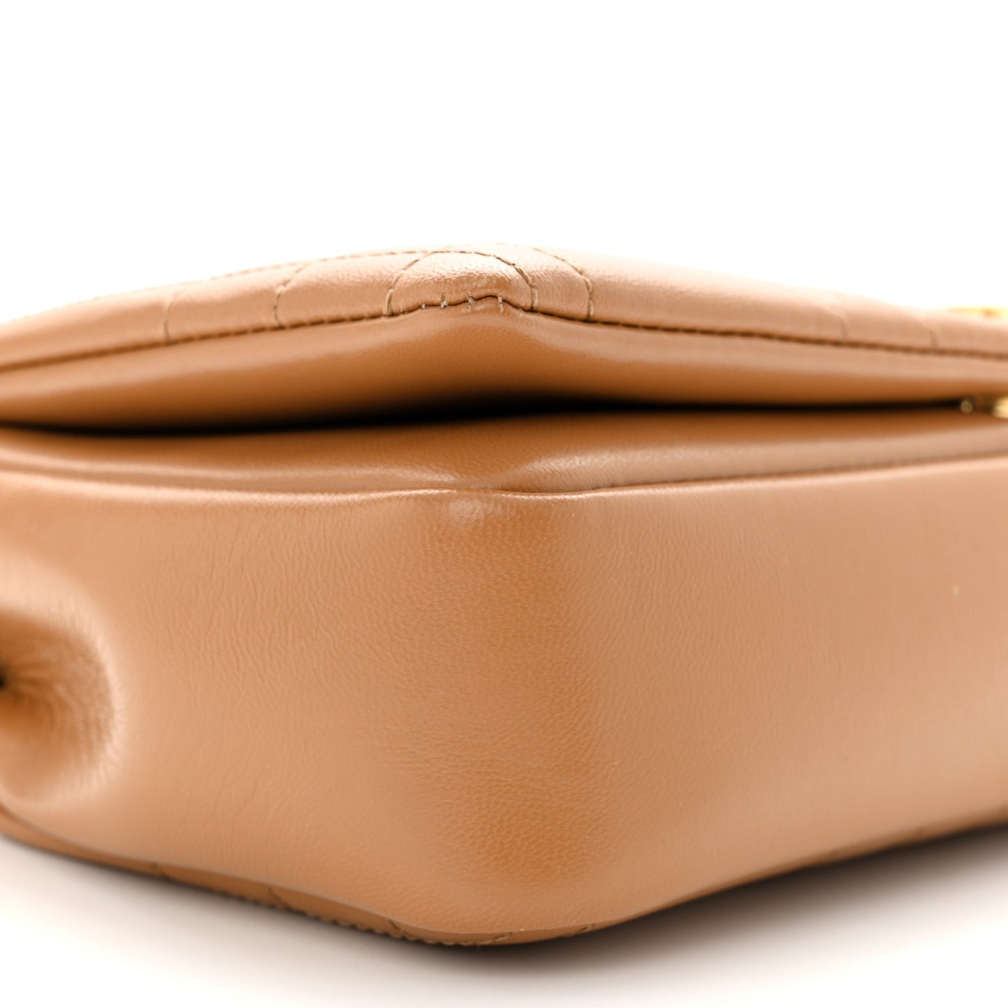 Lambskin Quilted Small Lola Bag Maple Brown