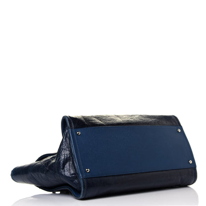 Chanel Glazed Calfskin Large Deauville Tote Blue 4 of 12