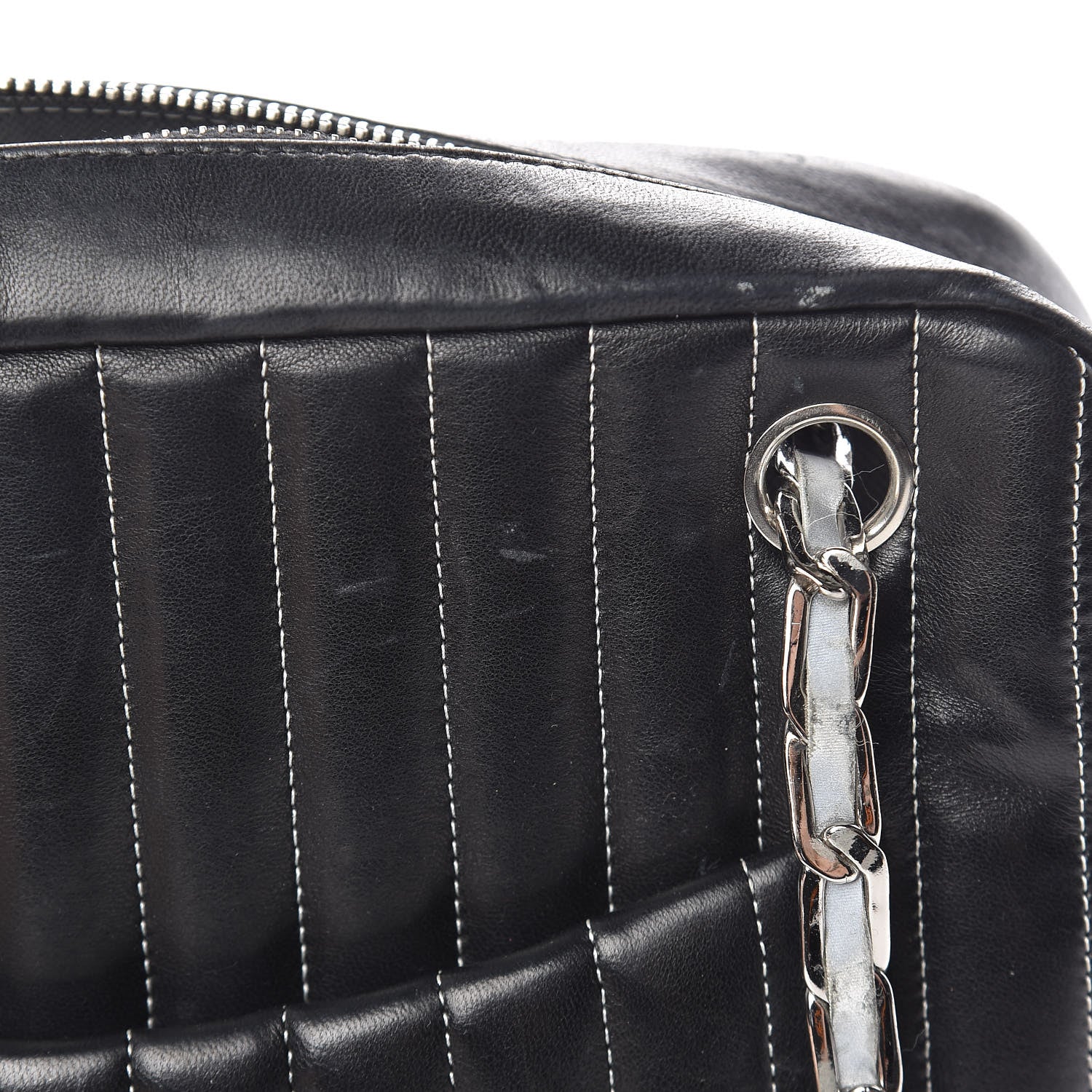Chanel Lambskin Vertical Quilted Mademoiselle Camera Case Black 12 of 21