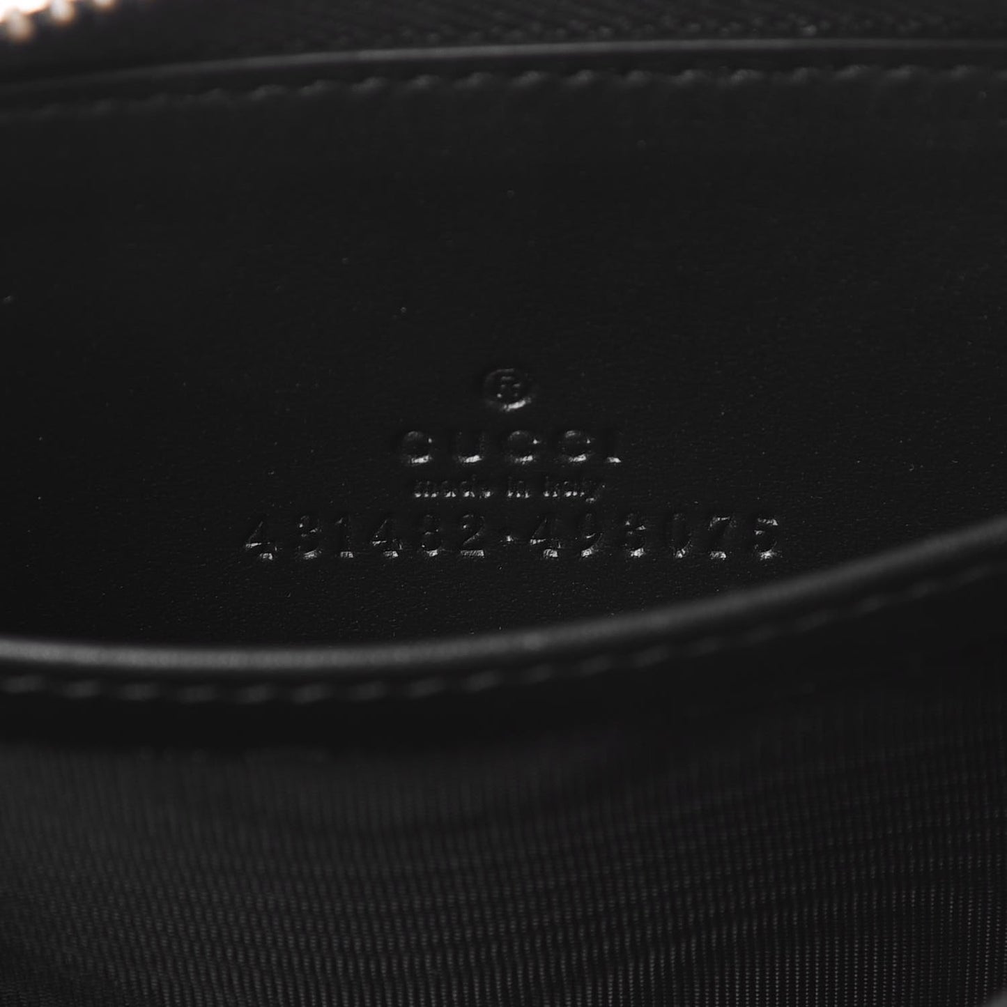 GG Supreme Monogram Pearl Zip Around Card Case Black