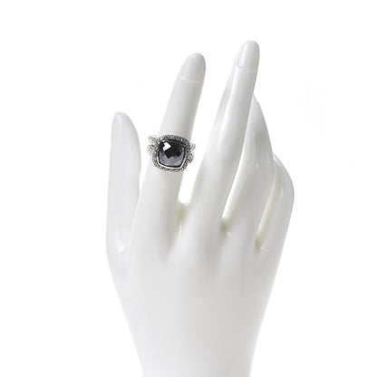 David Yurman Sterling Silver Diamond Hematite 11mm Albion Ring 52 6 2 of 5