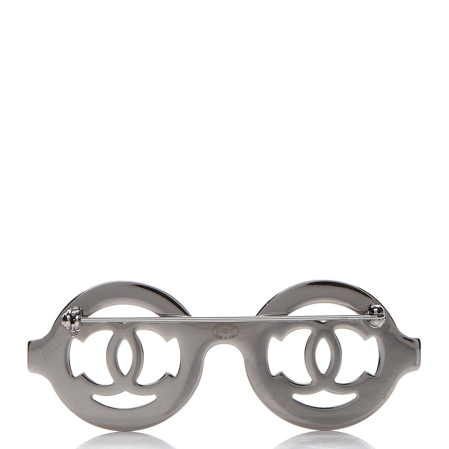 Crystal CC Sunglasses Brooch Silver