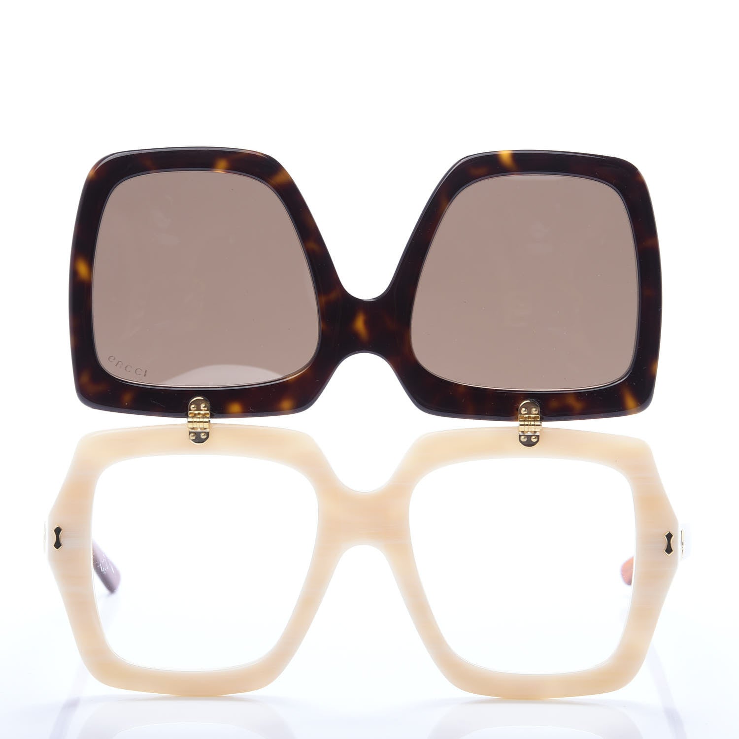 Gucci Acetate Oversized Flip Up Sunglasses GG0088S Tortoise 7 of 8