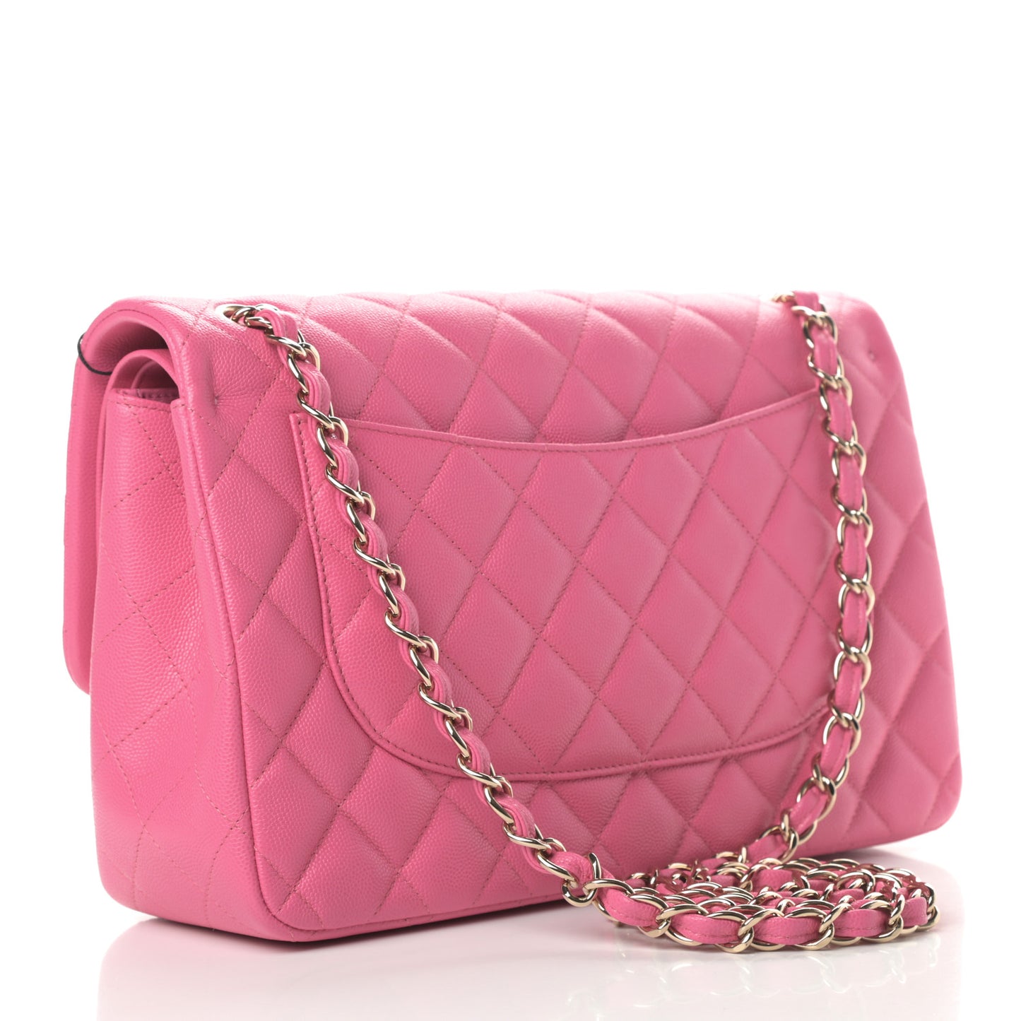 Caviar Quilted Jumbo Double Flap Pink
