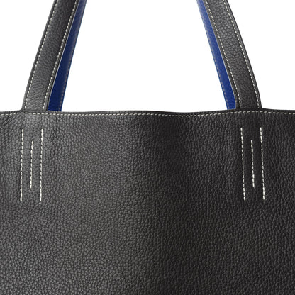 Hermes Taurillon Clemence Double Sens 36 Reversible Tote Graphite Bleu Electrique 15 of 15