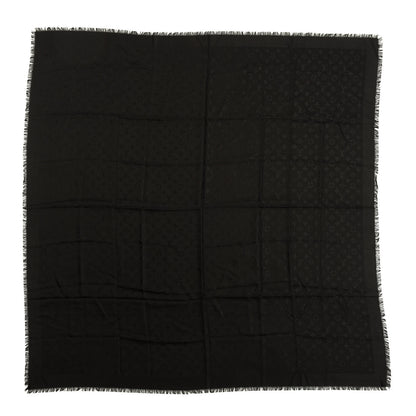 Louis Vuitton Silk Wool Monogram Shawl Black 1 of 4