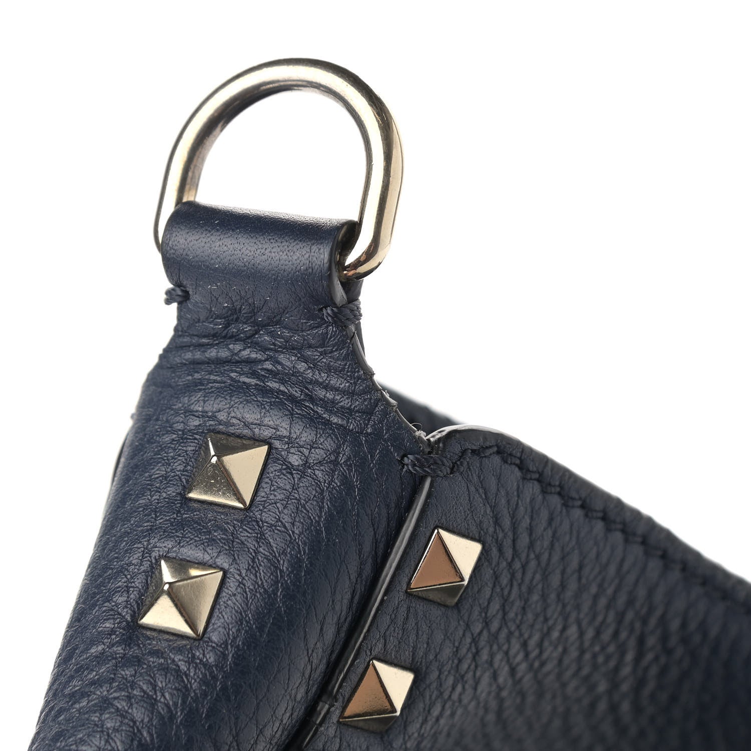 Valentino Garavani Pebbled Calfskin Mini Rockstud Flip-Lock Messenger Bag Marine 12 of 19
