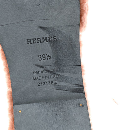 Hermes Woolskin Oran Sandals 39.5 Rose Aube 6 of 9