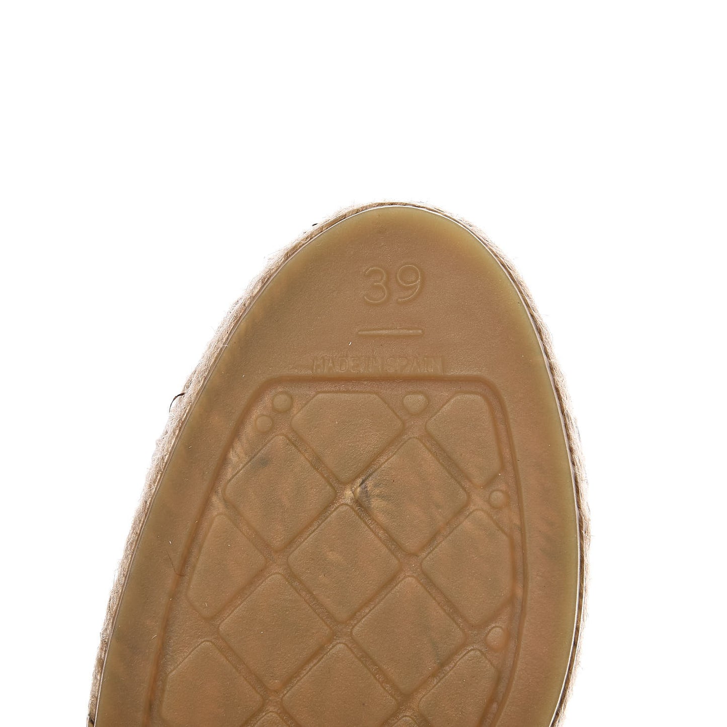 Distressed Patent CC Espadrilles 39 White Silver