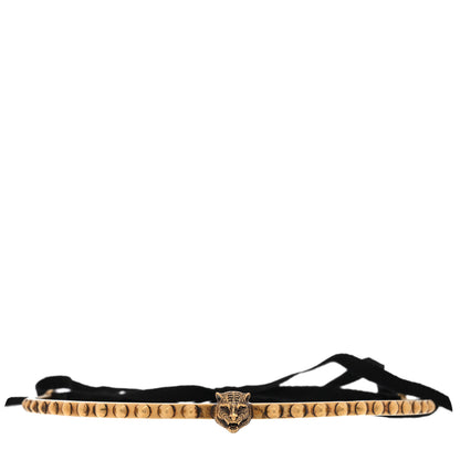 Gucci Metal Tigers Head Choker Necklace Aged Gold 1 of 4