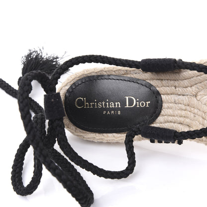 Christian Dior Embroidered Cotton Diorexpress Sandal 38 Black 7 of 8