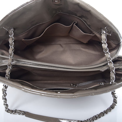 Chanel Patent Quilted Maxi Just Mademoiselle Bowling Bag Grey 5 of 15