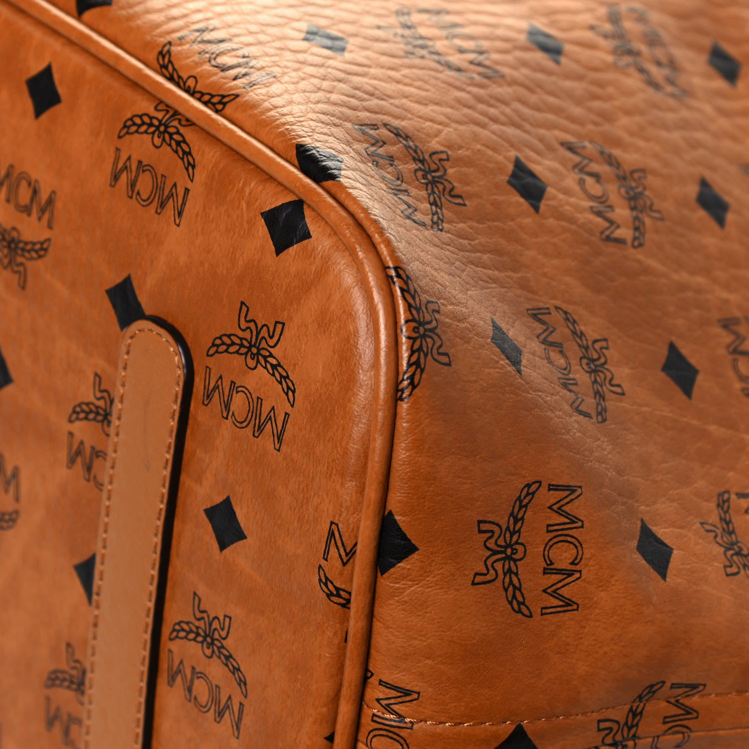 MCM Visetos Large Liz Reversible Shopper Tote Cognac 11 of 20