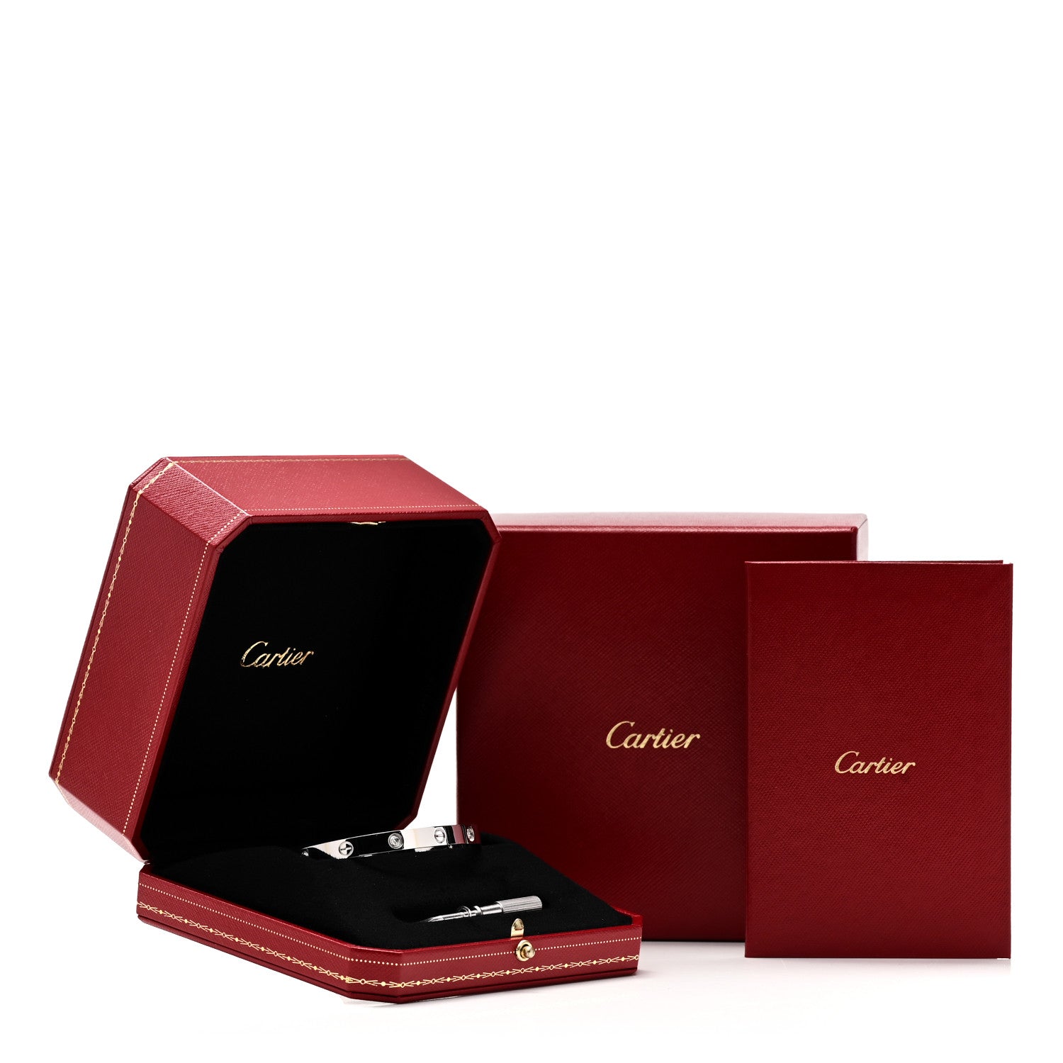 Cartier 18K White Gold 4 Diamond Love Bracelet 18 10 of 10