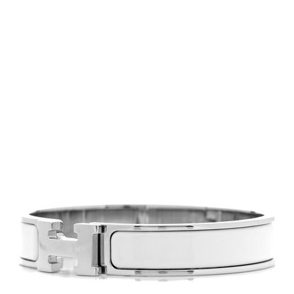 Hermes Enamel Narrow Clic Clac H Bracelet GM White 5 of 5