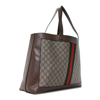 Gucci GG Supreme Monogram Web Ophidia Tote Brown 4 of 11