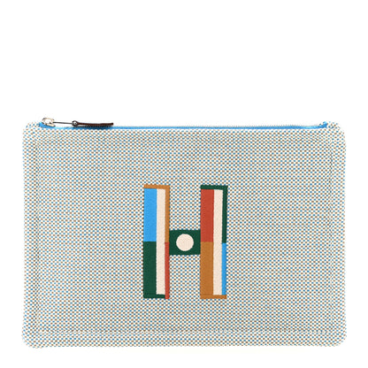 Hermes Toile Small Faubourg Corner Case  Cyan Galet 1 of 7