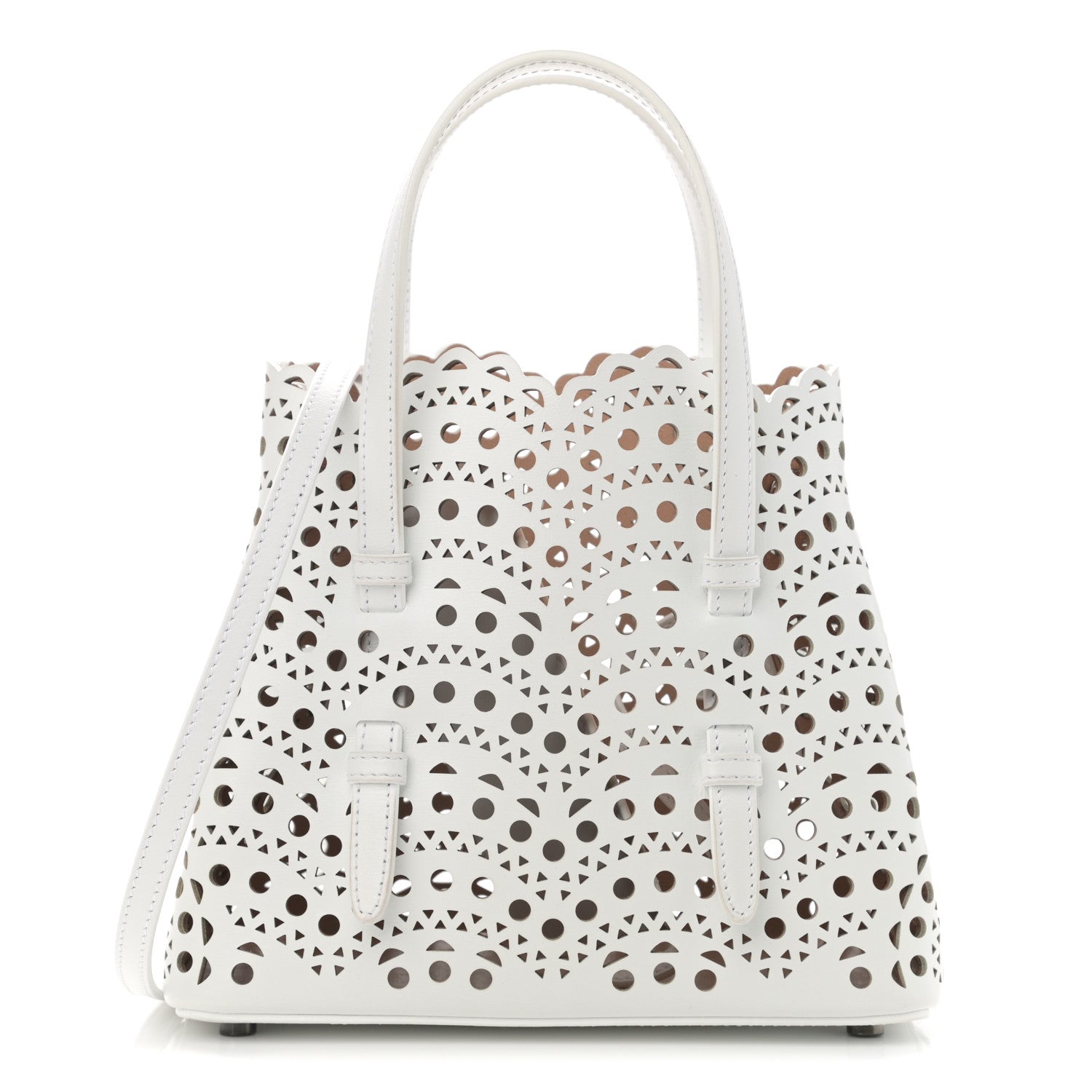 Alaia Calfskin Vienne Wave Mina 20 Bag White 3 of 12