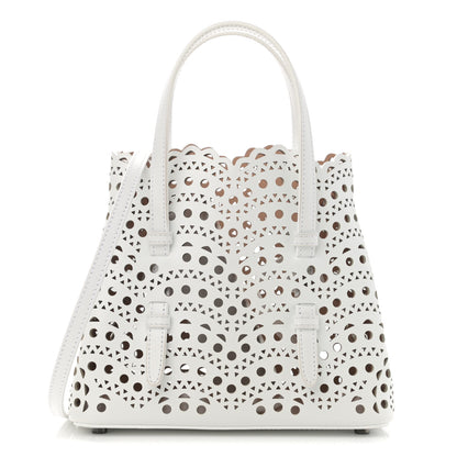 Alaia Calfskin Vienne Wave Mina 20 Bag White 3 of 12