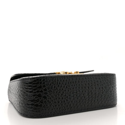 Miu Miu Crocodile Print Calfskin Top Handle Bag Black 4 of 10