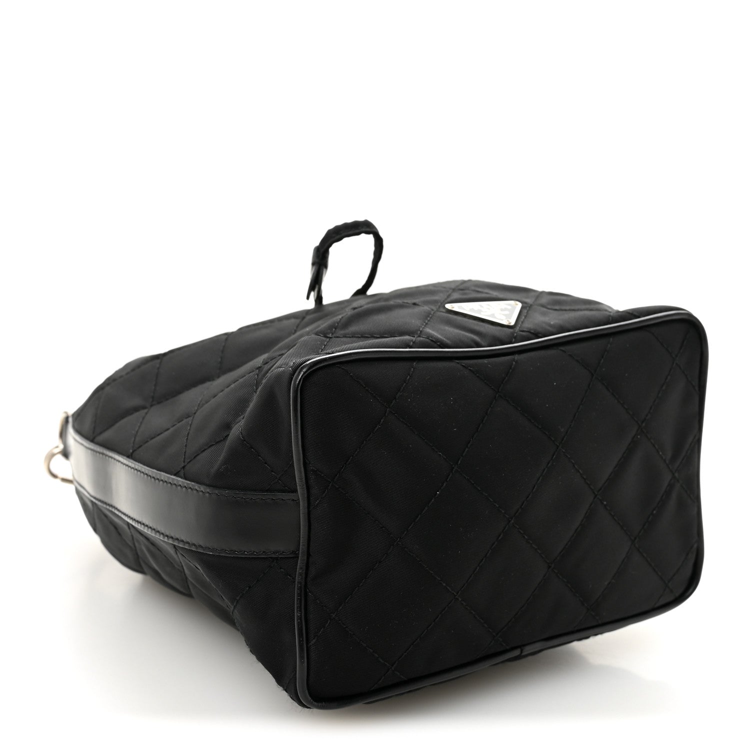 Prada Tessuto Nylon Quilted Drawstring Bucket Bag Black 4 of 10