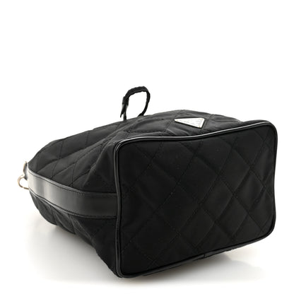 Prada Tessuto Nylon Quilted Drawstring Bucket Bag Black 4 of 10