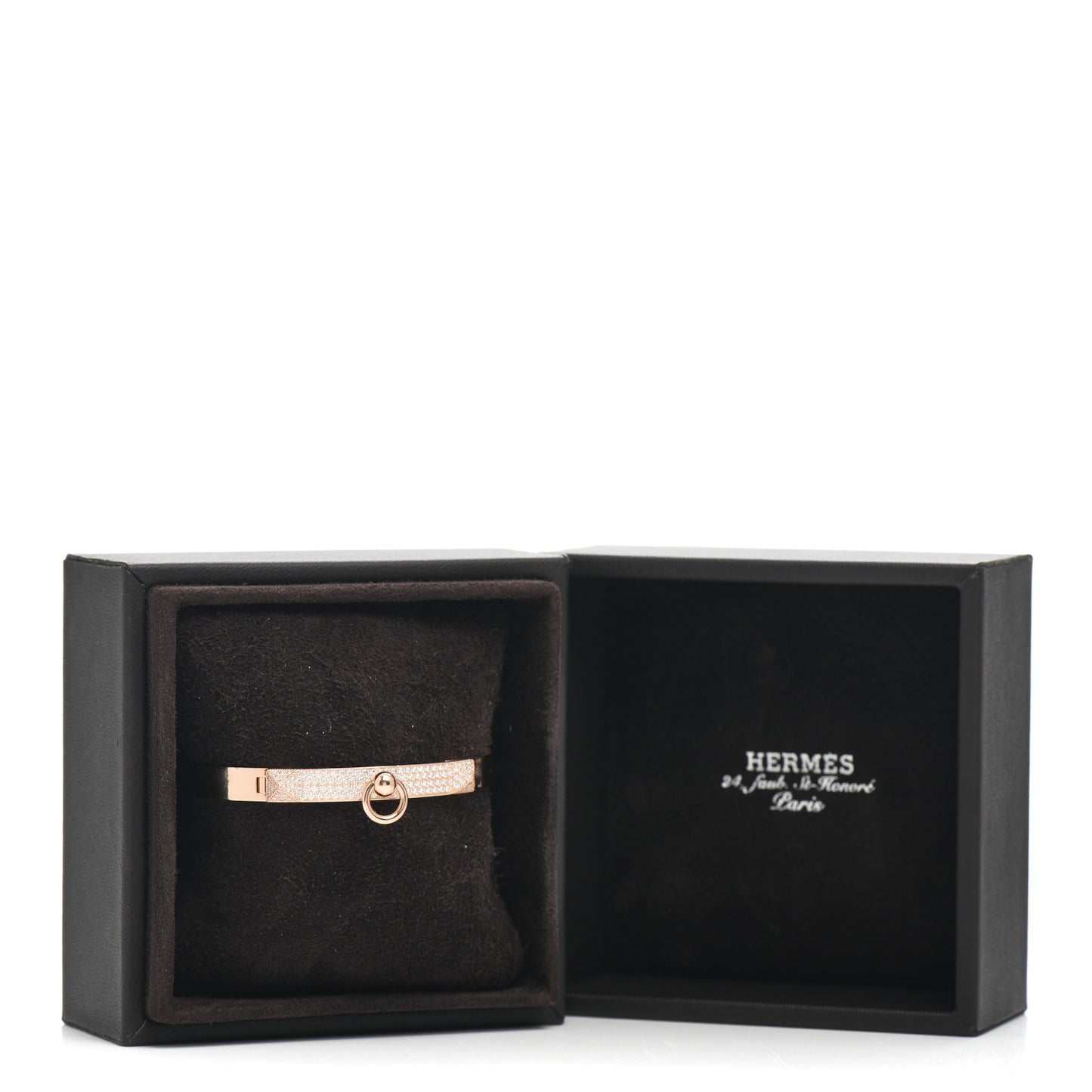 18K Rose Gold Diamond PM Collier De Chien Pave Bracelet SH