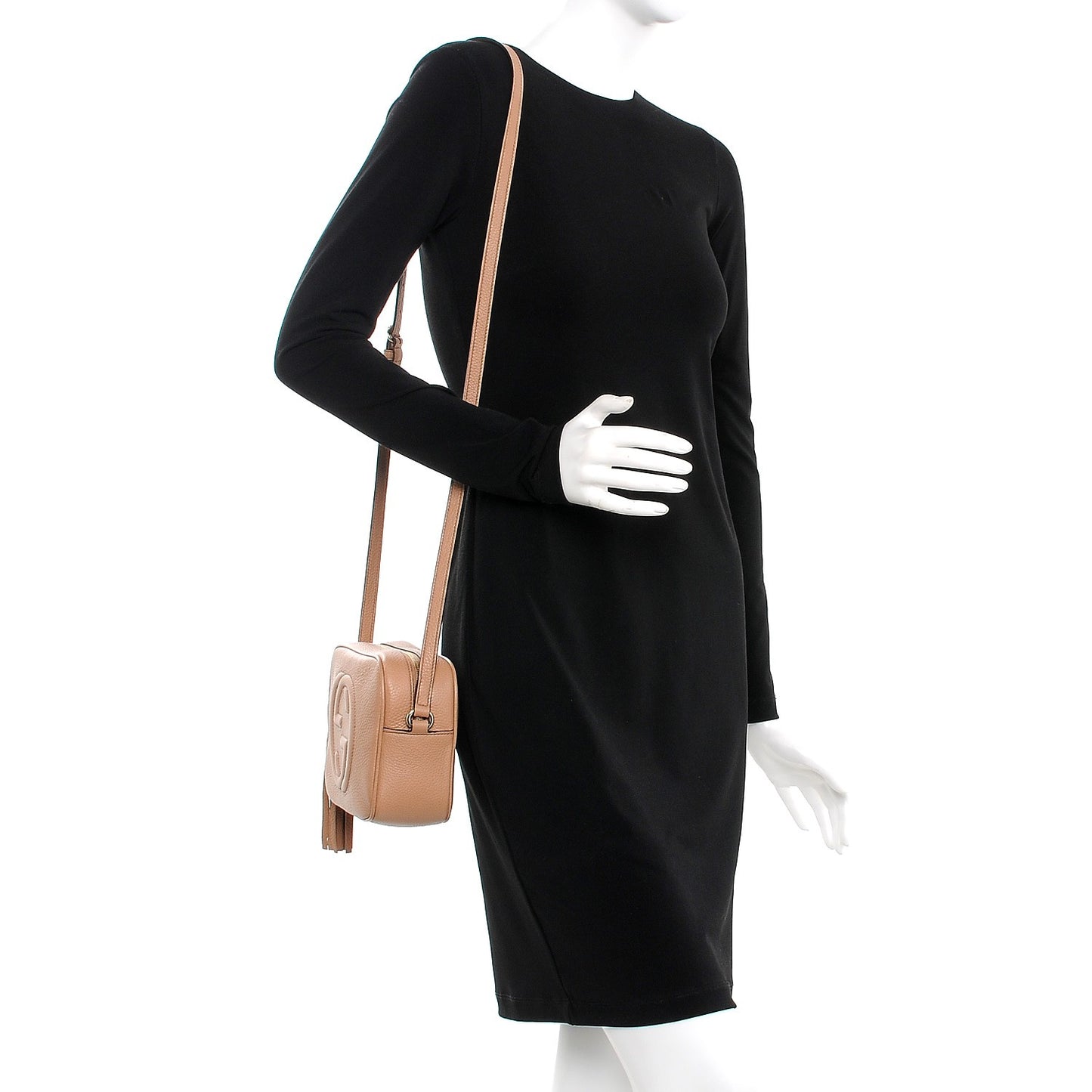 Pebbled Calfskin Small Soho Disco Bag Camelia