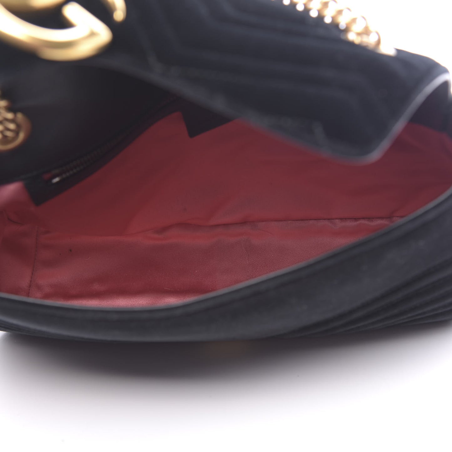 Velvet Matelasse Medium GG Marmont Shoulder Bag Black