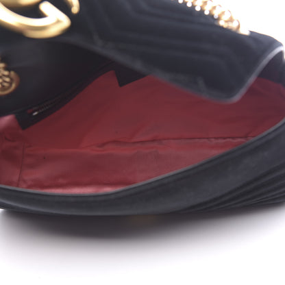 Gucci Velvet Matelasse Medium GG Marmont Shoulder Bag Black 5 of 10