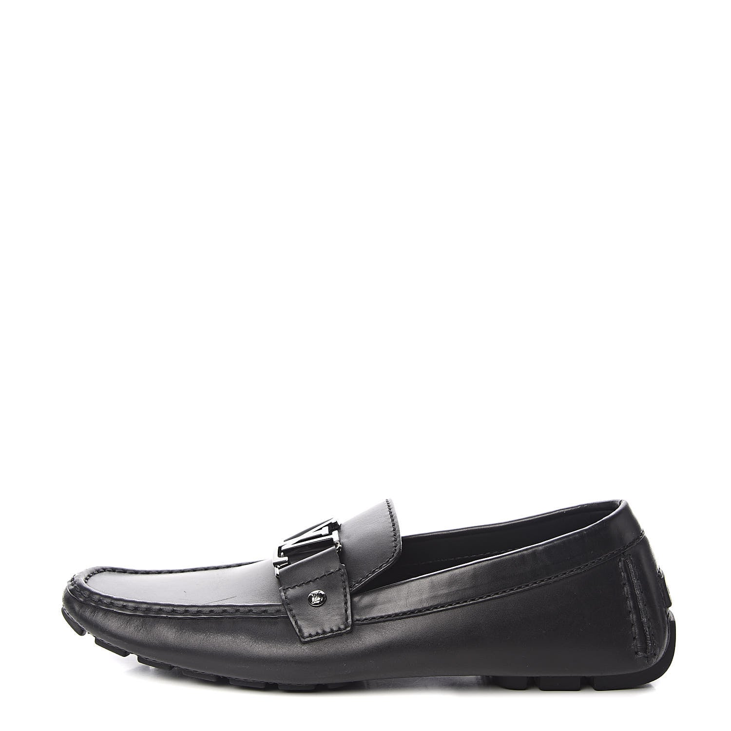 Louis Vuitton Calfskin Mens Monte Carlo Loafers 9.5 Black 1 of 8