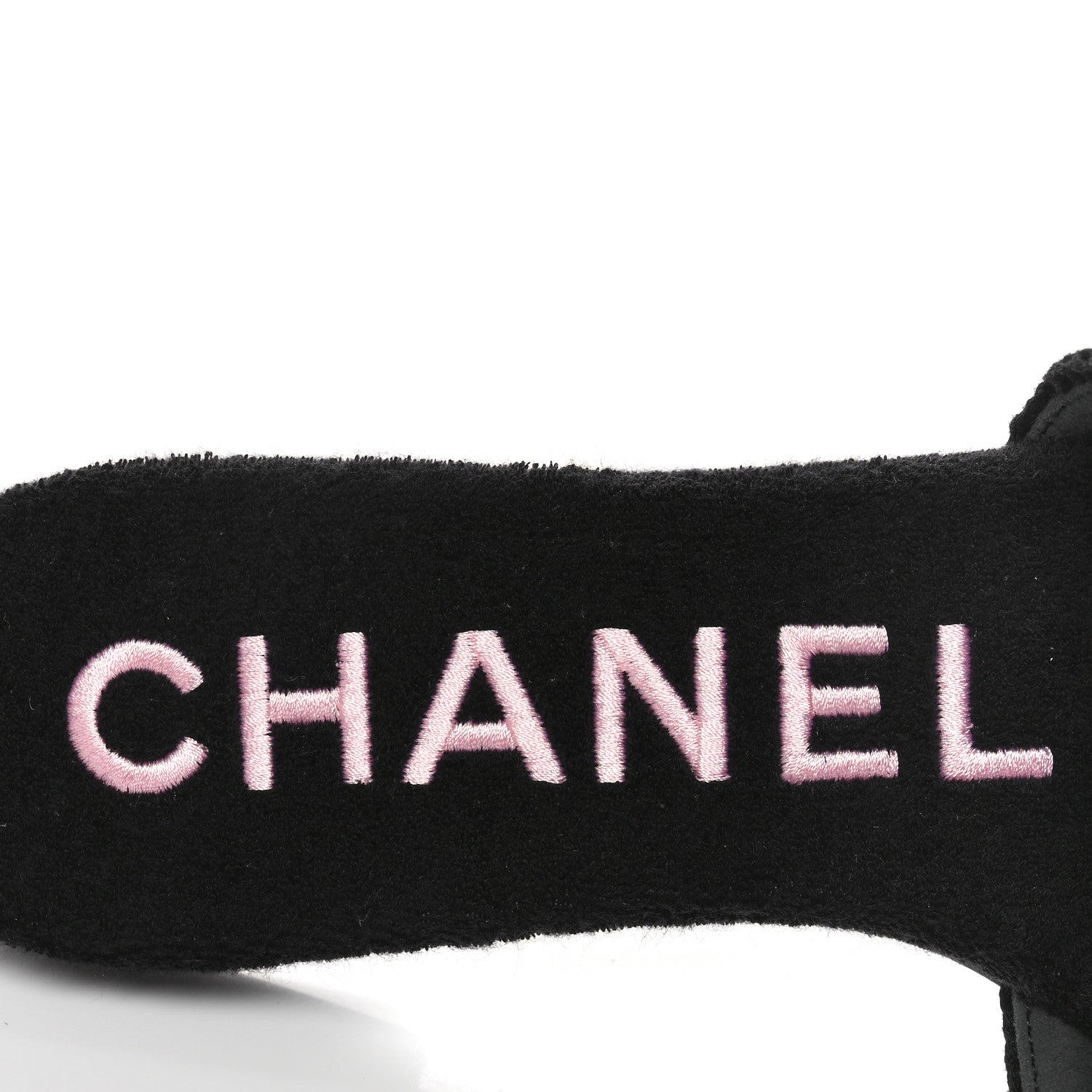Chanel Crochet Striped Enamel Camellia Mules Sandals 41 Pink Black 6 of 9