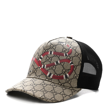 Gucci GG Supreme Monogram Kingsnake Baseball Hat M Beige Multicolor 1 of 9