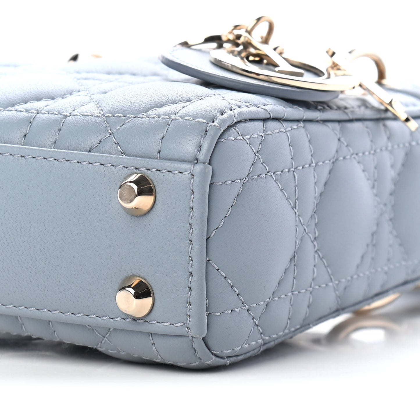Lambskin Cannage Micro Lady Dior Cloud Blue