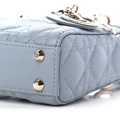 Christian Dior Lambskin Cannage Micro Lady Dior Cloud Blue 8 of 8