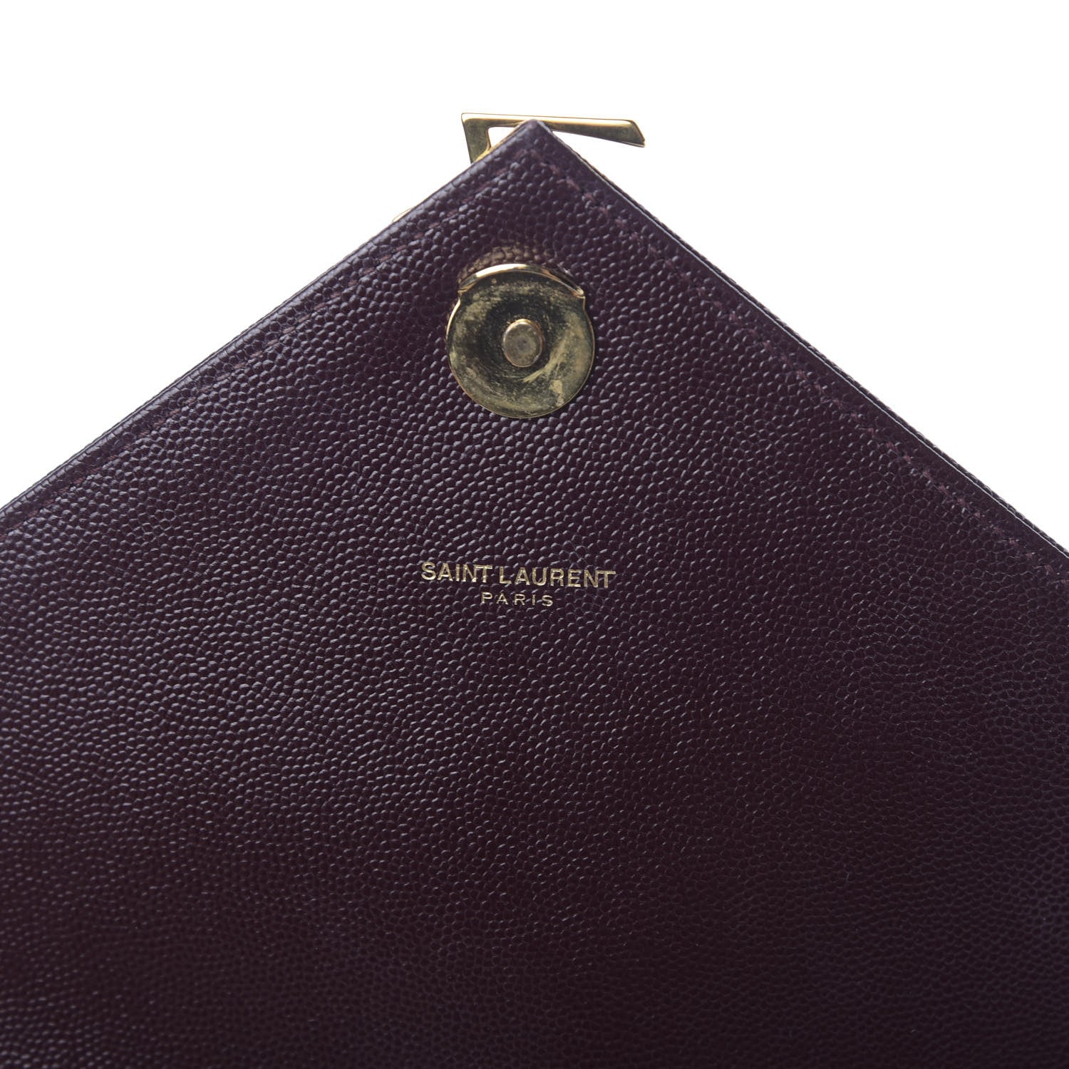 Saint Laurent Grain De Poudre Matelasse Chevron Large Monogram Satchel Rouge Legion 8 of 10