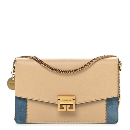 Givenchy Goatskin Suede GV3 Mini Chain Bag Beige Blue 1 of 9