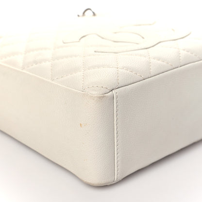 Chanel Caviar Quilted Petit Shopping Tote PST White 8 of 12