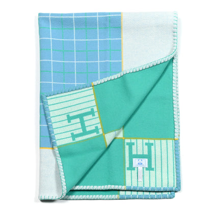 Hermes Wool Cashmere Avalon Passe-Passe Blanket Bleuet 2 of 3