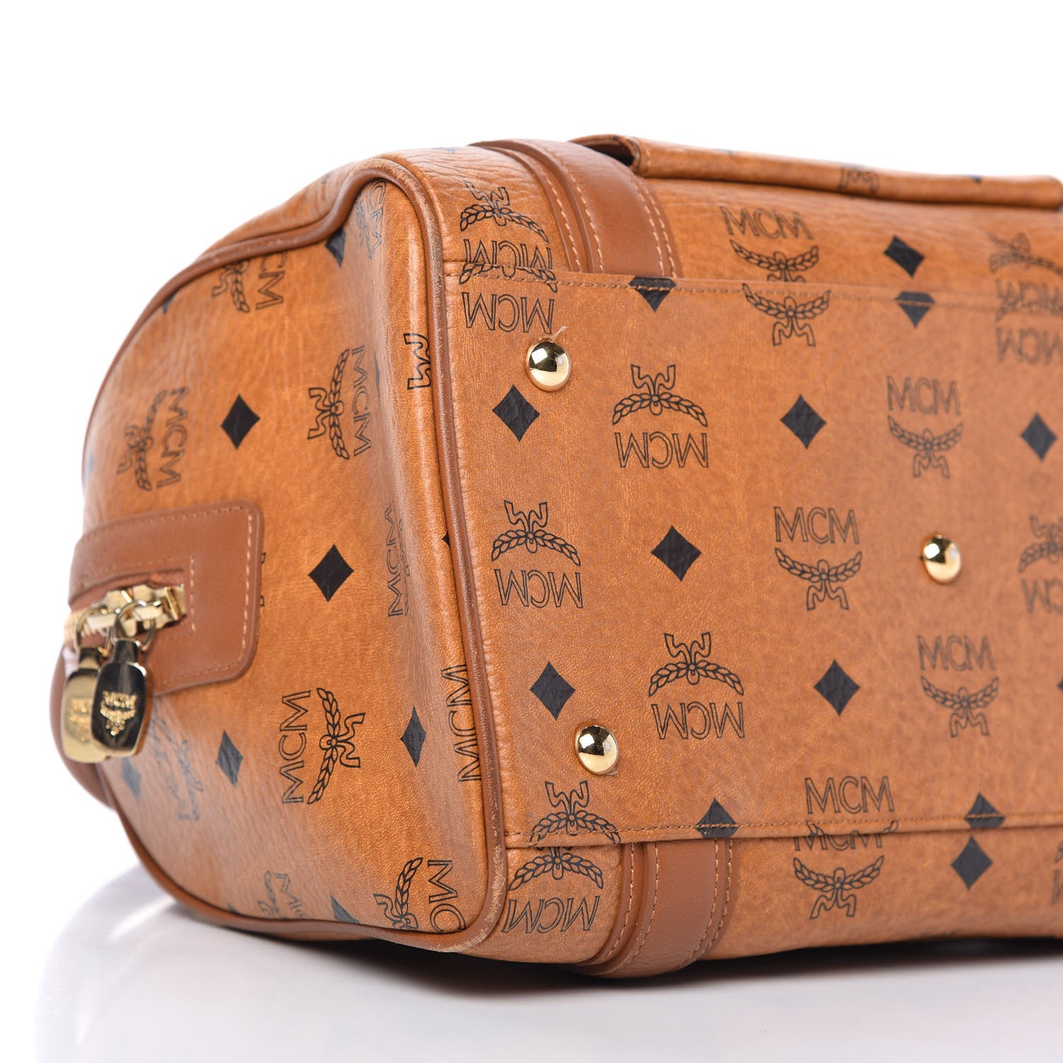 MCM Visetos Satchel Cognac 6 of 11