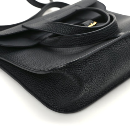 Hermes Taurillon Clemence Halzan 25 Black 10 of 13