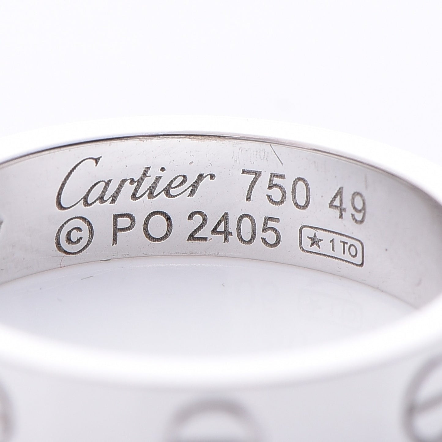 18K White Gold Diamond 4mm LOVE Wedding Band Ring 49 5