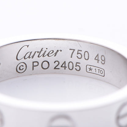 Cartier 18K White Gold Diamond 4mm LOVE Wedding Band Ring 49 5 4 of 5