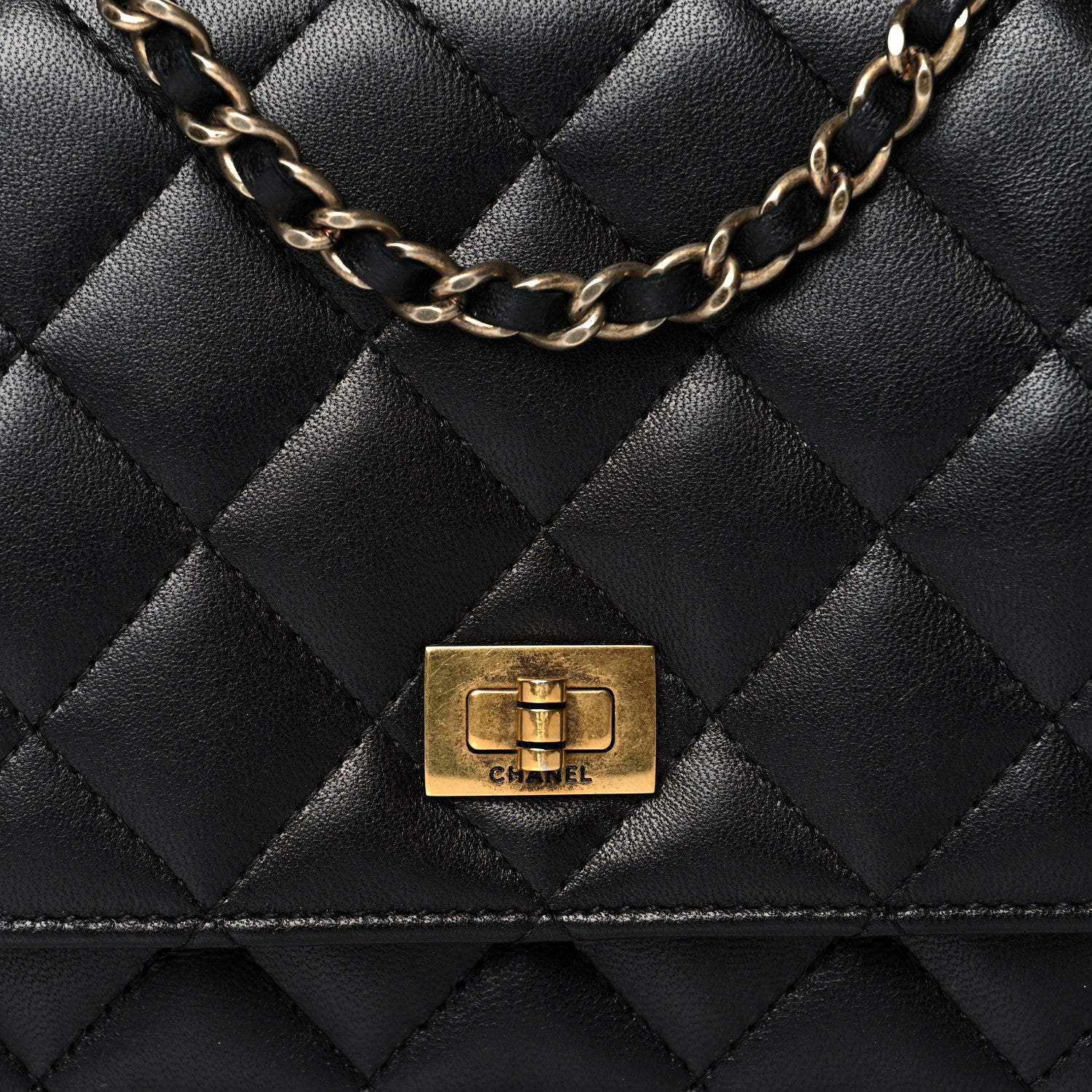 Chanel Lambskin Quilted Reissue Wallet On Chain WOC Black 8 of 8