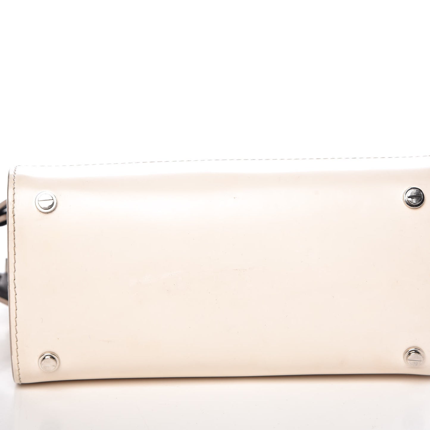 Smooth Calfskin Mini Horizon Satchel Off White