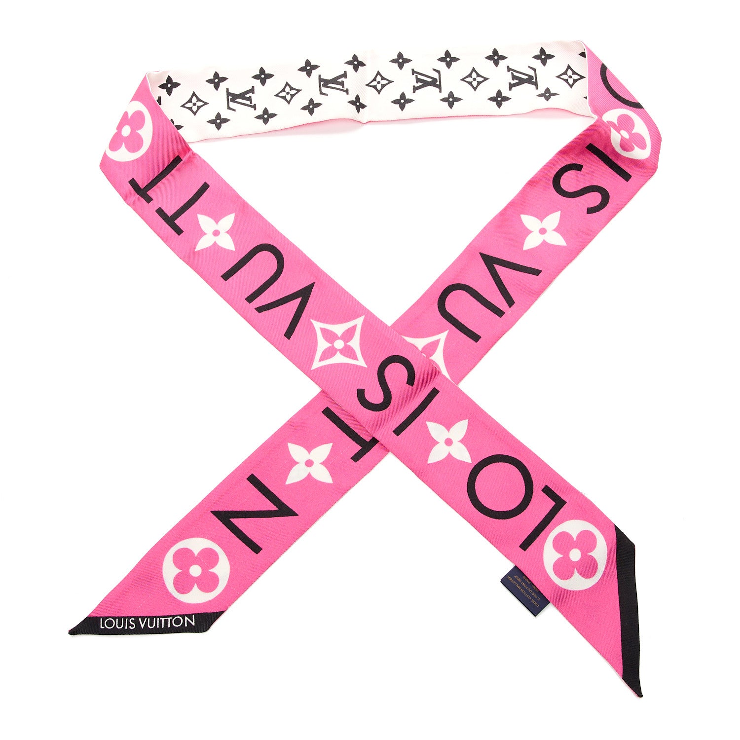 Louis Vuitton Silk Monogram Infinity BB Bandeau Pink Black 1 of 3