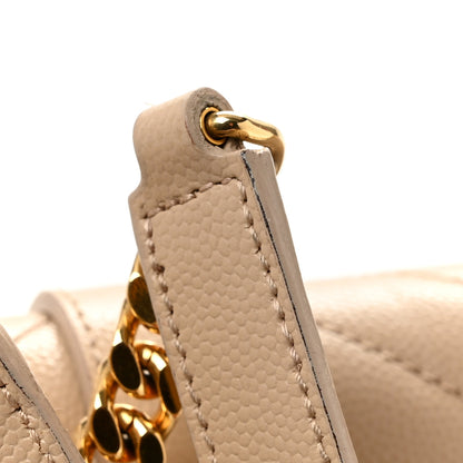 Saint Laurent Grain De Poudre Matelasse Chevron Large Monogram Satchel Dark Beige 15 of 16